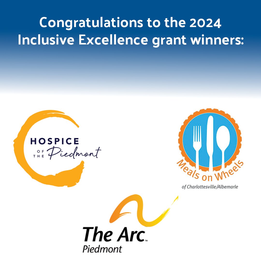 United Way of Greater Charlottesville (@unitedwaycville) on Twitter photo Congratulations to the three agencies selected to participate in the 2024 Inclusive Excellence Grant program we manage in partnership with <a href="/UVADiversity/">UVA Diversity</a>: <a href="/cvillemeals/">Meals on Wheels</a>, <a href="/hospiceva/">Hospice of the Piedmont</a>, and <a href="/ArcPiedmontVA/">Arc of the Piedmont</a>! Congratulations to the three agencies selected to participate in the 2024 Inclusive Excellence Grant program we manage in partnership with <a href="/UVADiversity/">UVA Diversity</a>: <a href="/cvillemeals/">Meals on Wheels</a>, <a href="/hospiceva/">Hospice of the Piedmont</a>, and <a href="/ArcPiedmontVA/">Arc of the Piedmont</a>!