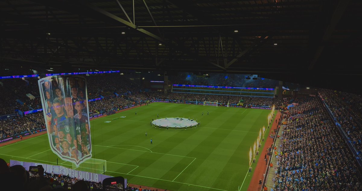 checkleydan's tweet photo. too hear the champions league music ring aloud villa park is something i wasn’t sure i’d hear.. my first champions league game will live long in the memory! ALLEZ ALLEZ ALLEZ! 🤩🤩 UTV https://t.co/S2T9YDWgBV