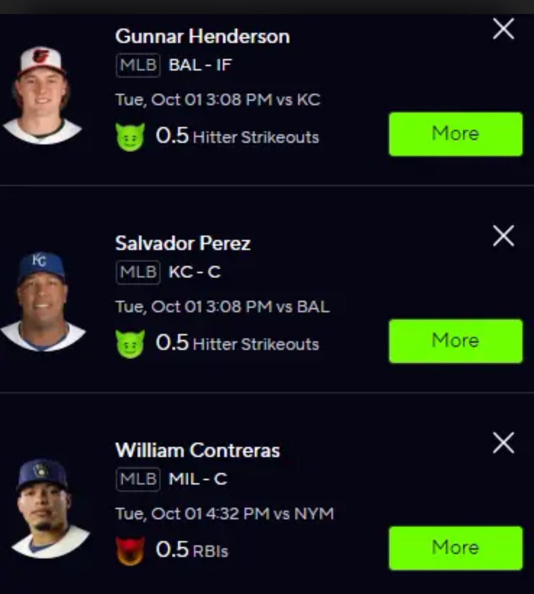HexProps's tweet photo. Didn’t even realize this cashed yesterday bc Salvy clutched it on the Royals last out of the game.

Cash it 😂😂

Link to all my plays below

https://t.co/ZawP58YMbV

#GamblingsTwitter #NFL  #Prizepicks #DFS #sportsbook #underdog #MLB #playoffs https://t.co/v9KhRsuTme