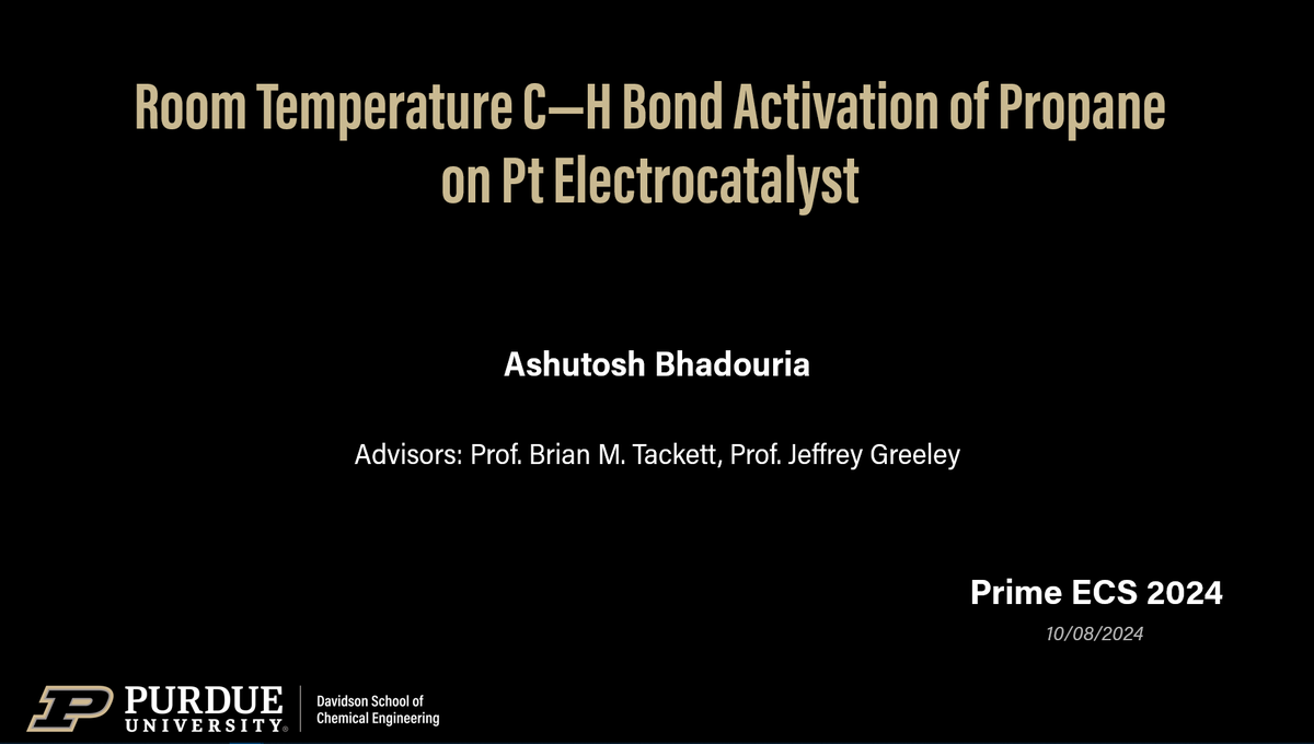 Ashutosh Bhadouria (@ashub1212) on Twitter photo Super excited and honored to represent Tackett and <a href="/GroupGreeley/">Greeley Group</a> group at the Prime ECS conference in Hawaii next week! Come out to my oral talk, on Tuesday 10/08, to learn more about our recent work on electrochemical C-H bond activation :)) <a href="/PurdueChemE/">Purdue Chemical Engineering</a> <a href="/ECSorg/">ECS</a> #Prime2024 Super excited and honored to represent Tackett and <a href="/GroupGreeley/">Greeley Group</a> group at the Prime ECS conference in Hawaii next week! Come out to my oral talk, on Tuesday 10/08, to learn more about our recent work on electrochemical C-H bond activation :)) <a href="/PurdueChemE/">Purdue Chemical Engineering</a> <a href="/ECSorg/">ECS</a> #Prime2024
