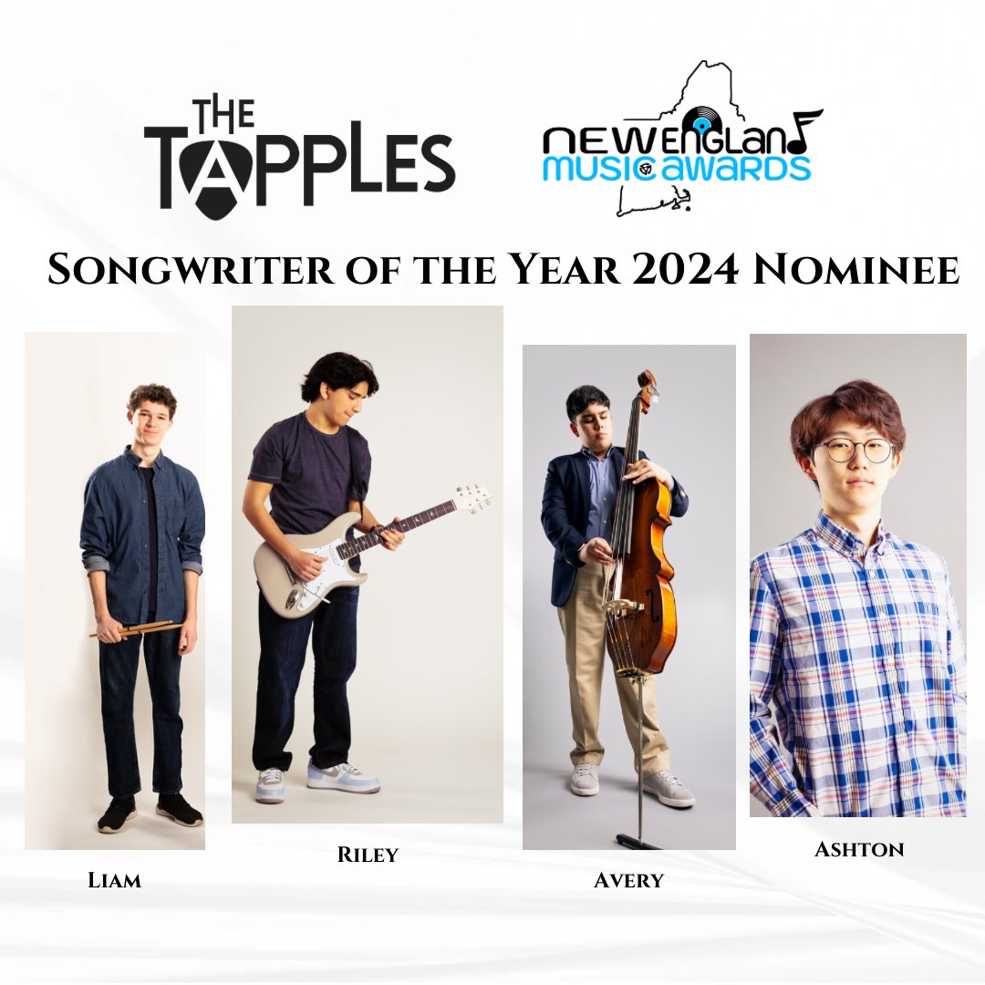 The Tapples (@thetapples) on Twitter photo Great news! We’ve been nominated for Songwriter of the Year by <a href="/NEMusicAwards/">NE Music Awards</a> 🤘Vote for us once per day through October 11th ➡️ nemusicawards.com/vote/ Great news! We’ve been nominated for Songwriter of the Year by <a href="/NEMusicAwards/">NE Music Awards</a> 🤘Vote for us once per day through October 11th ➡️ nemusicawards.com/vote/