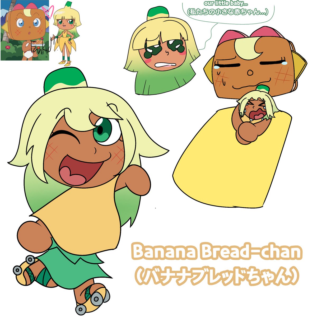 I made a fankid of one of my Anpanman pairings! Meet Banana Bread