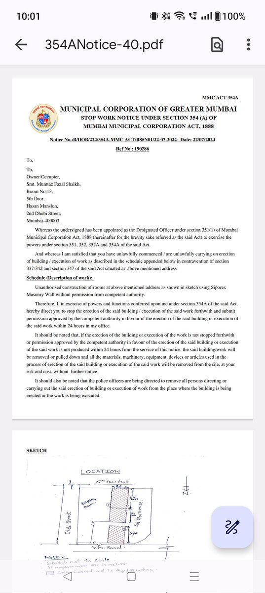 SirgurohAbid's tweet photo. The saga at Hasan Mansion continues in @mybmcwardb! What began as 'waterproofing' with a monsoon shed permit revealed illegal rooms and a lift. #MaratheTheLiar and his crew are deep in this scandal. #ExposingCorruption #ShameOnYouMarathe https://t.co/LMXrKkWh9Z