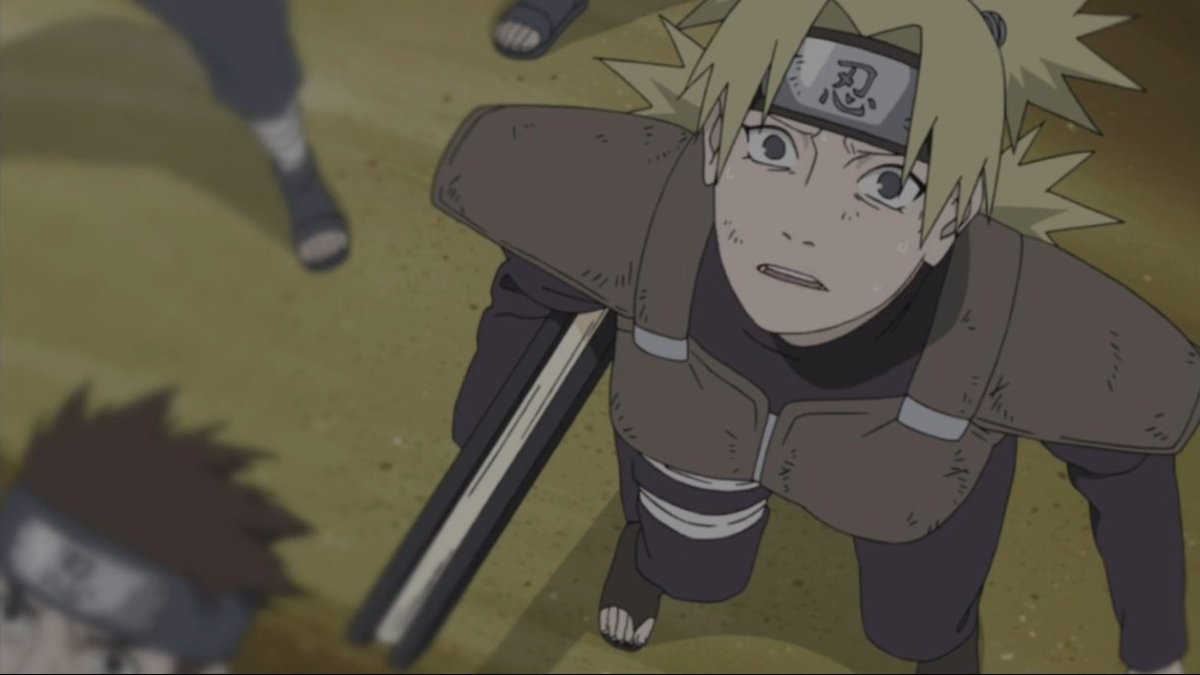 Symphony0fSun's tweet photo. Rewatching the episode when madara appeared, i noticed that gaara was initially standing on higher ground while temari was on the ground with the other shinobi. But when the second meteor fell, he immediately rushed to temari's side to protect her 🥹 https://t.co/mnP36u5MZi