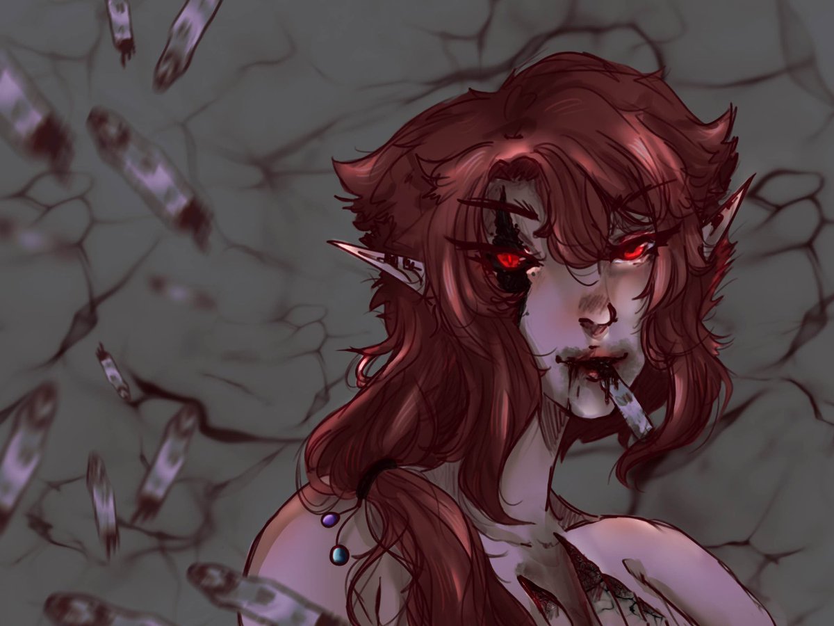 _sheo_v's tweet photo. I forgot to share this! But I want to try Goretober β€οΈ (wonβt be doing all days since my health isnβt good) but hopefully I will do at least 10 π₯²
Day 1- Cannibalism
#sheoart #sheov #goretober https://t.co/1Nl3sGaL4j