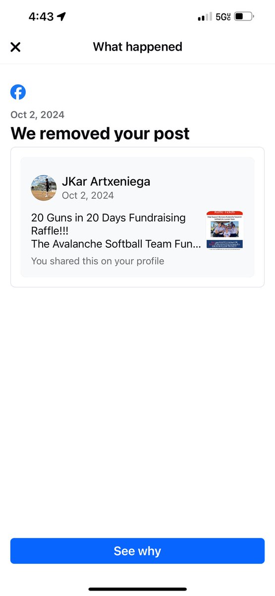 MontanaBasque's tweet photo. Thank you @facebook for removing our unsafe post to raise money for our travel team this spring. Our girls softball team is trying to raise to buy new uniforms & pay for facilities since prices keep rising.
Thanks Zach!!
#GunRaffle #20Guns20Days #Secondamendment #Guns https://t.co/zkryds6w2c