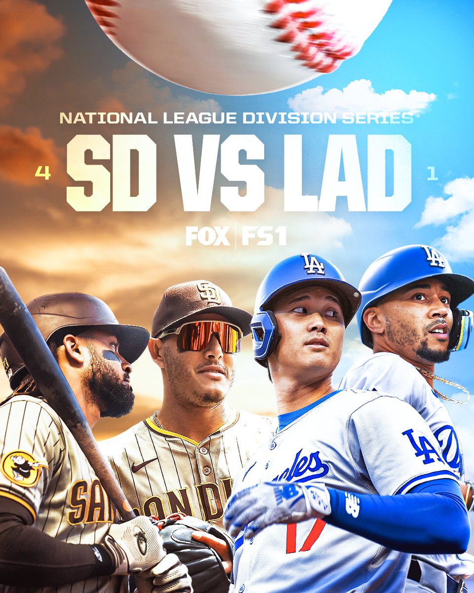 NL WEST SHOWDOWN IN THE POSTSEASON🌴🍿

The <a href="/Padres/">San Diego Padres</a> will take on the <a href="/Dodgers/">Los Angeles Dodgers</a> in the NLDS on FOX/FS1 📺