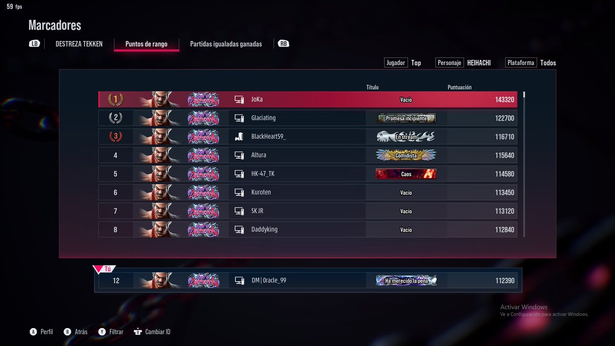 I got him to GoD finally, first Spanish player to get him to GoD. I win the race <a href="/Tibetanotk/">GG | Tibetano</a> haha (i had a lot more time to do so)

One of the most difficult characters i have tried. Extremely fun. has a lot of new stuff and has change completly from Tekken 7

heihachi is cool😎