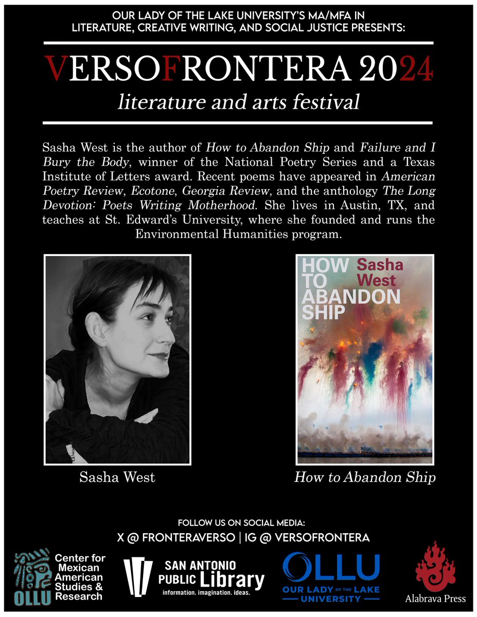 FronteraVerso's tweet photo. Welcoming Sasha West and Sheila Black to #VersoFrontera! Sasha, an award-winning poet and founder of St. Edward's Environmental Humanities program, and Sheila, acclaimed poet and co-editor of Beauty is a Verb, promise a powerful reading. Don’t miss it! 📚✨ #Poetry https://t.co/2e3yQIHq3a