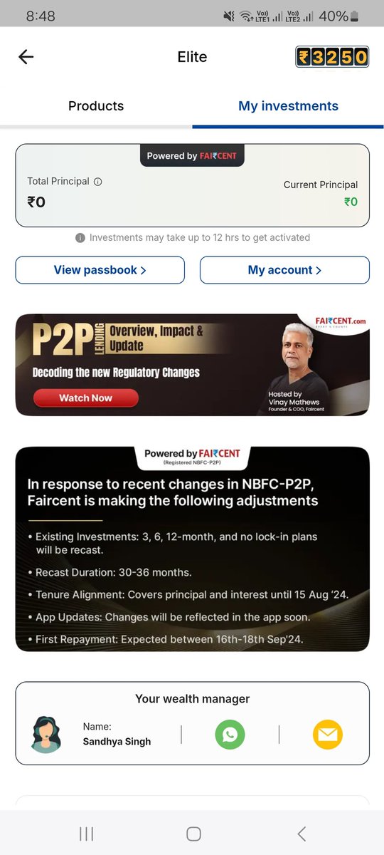 akshatadi's tweet photo. What's wrong with @UnivestIN  and @Faircent1? My 1.21 Lakh fund is showing zero today. Got a call from univest's side last Friday he said your 1 maturity fund will be credited to your account, and we are trying for the Oct month maturirty fund. https://t.co/uYzuaFnEnX