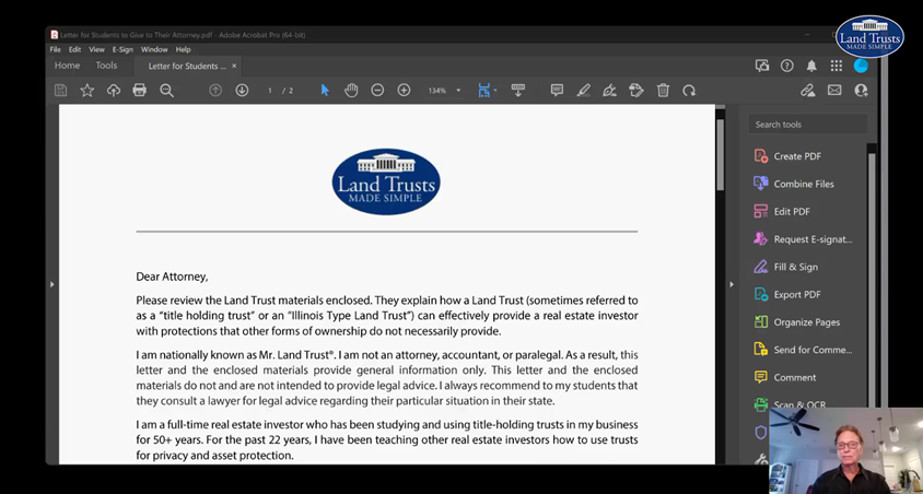 MrLandTrust's tweet photo. We had an epic Monthly Live Training in September! Questions from students made it fun and exciting. We also looked at the letter I created that introduces Land Trusts to attorneys who are unfamiliar with them. #landtrustsmadesimple #landtrust https://t.co/tnyFIz5LaL