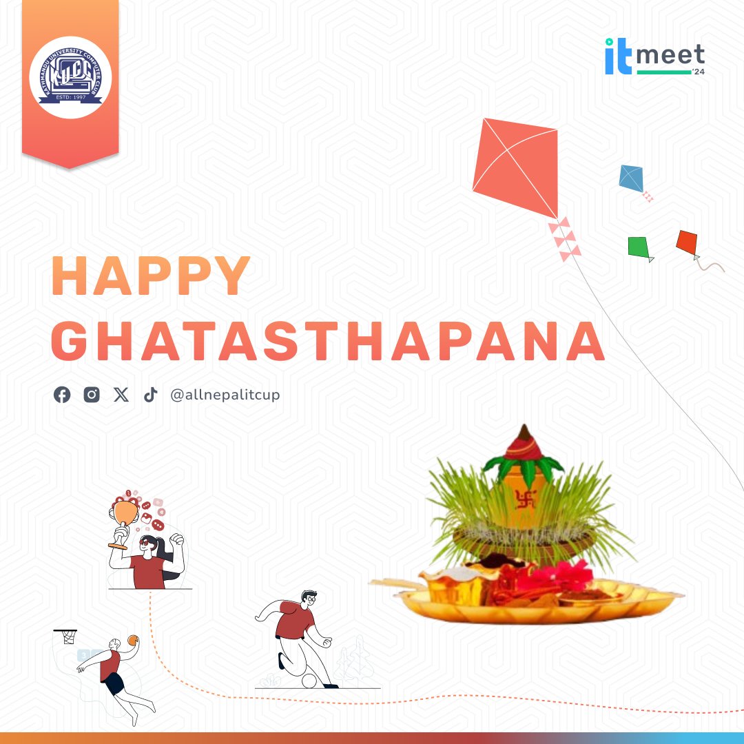 allnepalitcup's tweet photo. ✨ Happy Ghatasthapana! ✨
As we mark the start of Dashain, let’s welcome prosperity, peace, and happiness into our lives. Wishing everyone a blessed and joyful festival! 🎉✨
#Ghatasthapana #Dashain2024 #ITMeet #AllNepalITCup #FestivalVibes #NepaliCulture #kathmanduuniversity https://t.co/kJ8pWAACbJ
