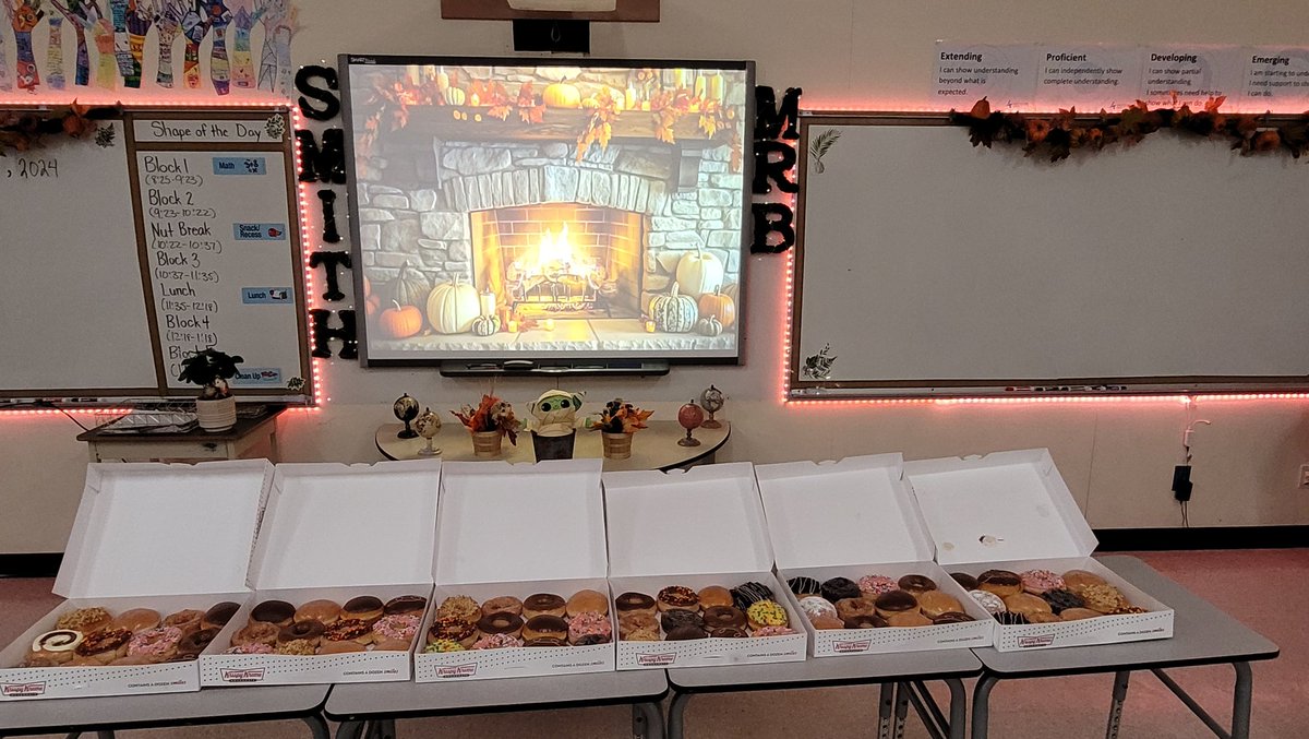 Today, I blessed my students with 6 dozen assorted Krispy Kreme doughnuts.🍩 😋 They were so happy! Many explained that they had never had them before. Well worth the time and money. 
#Godisgood #Blackteachermagic #SD34