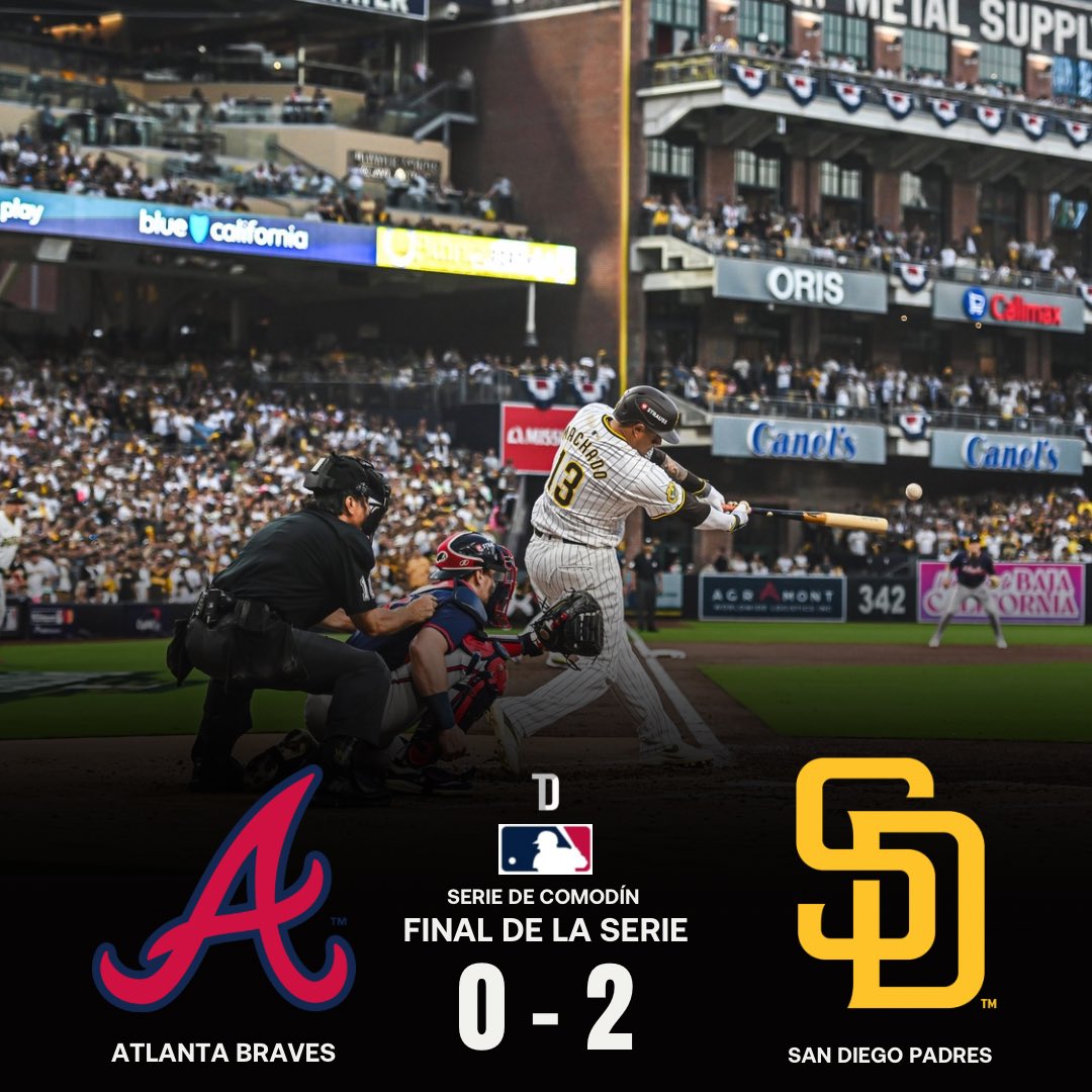 TodoDeportesMex's tweet image. 🌴 Los Padres de San Diego barren a los Braves de Atlanta y enfrentaran a LA Dodgers en la ronda divisional de la NL. 

Tercera barrida del día en MLB. La postemporada empieza siendo muy atractiva, se vienen unas muy buenas series divisionales. 

#MLB #Postseason