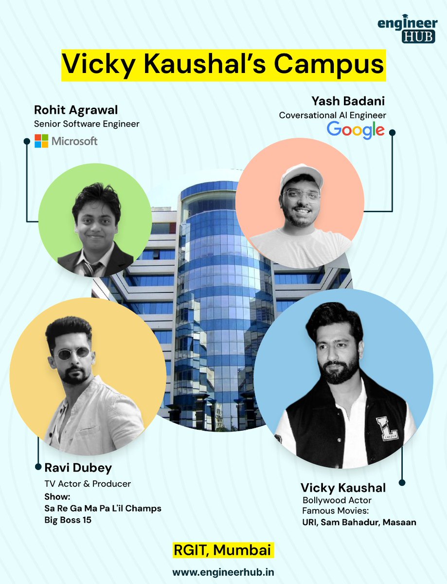engineerhub_in's tweet image. Why Choose RGIT Mumbai? Established in 1992, RGIT offers strong academics, cutting-edge research, and top placements with TCS and Infosys. Notable alumni: Vicky Kaushal, Rohit Agarwal (Microsoft). engineerHUB helps you succeed! #RGIT #Engineering #engineer