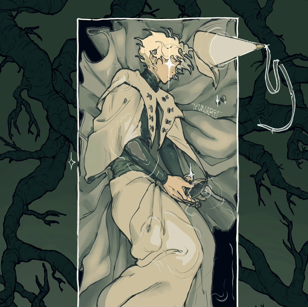 posting a squared-off edit of qifrey in his coffin cus i forgot twitter does that cropping thing