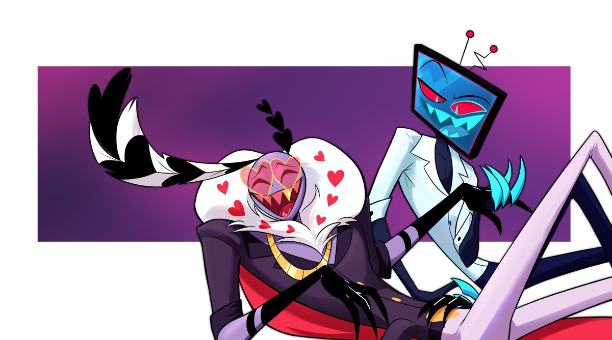 MooMooofDoom's tweet image. Giggles~ 📺🦋

#HazbinHotel #HazbinHotelVox #HazbinHotelValentino #Staticmoth #Voxval