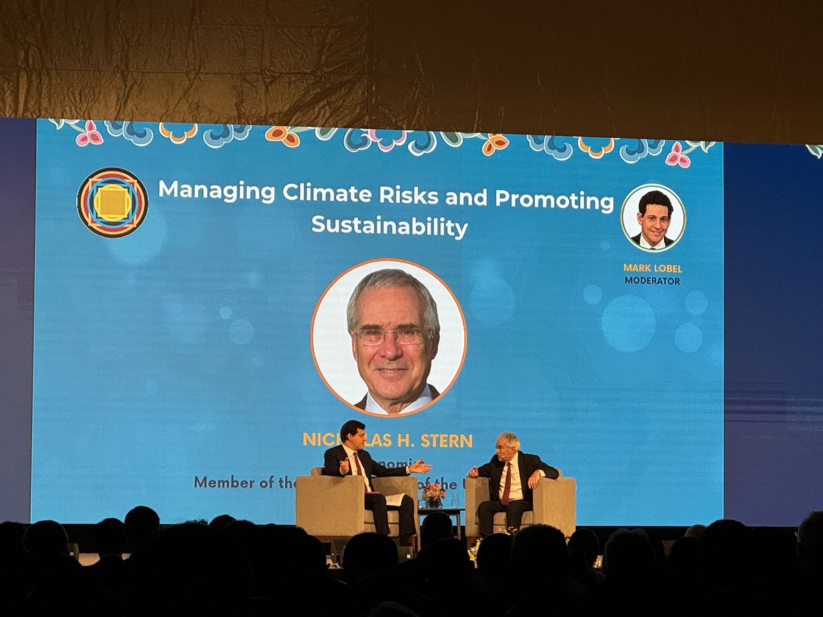 Great start to day 3 at ⁦<a href="/BhutanForum/">Bhutan Innovation Forum</a>⁩ listening to ⁦<a href="/lordstern1/">Nicholas Stern</a>⁩ reminding us all that it’s our collective job to take action on climate change - with much to be learned from #Bhutan