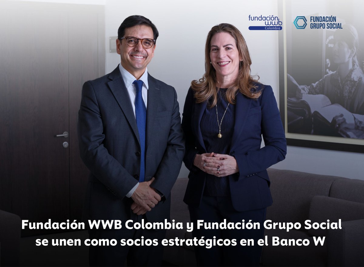 FundacionWWBCol's tweet photo. #Noticia Fundación WWB Colombia y @FundaciongrupoS  se unen como socios estratégicos en el @BancoWOficial  
Lee la noticia completa en: https://t.co/pHkSil8iz8 https://t.co/RqGMG2m6PJ