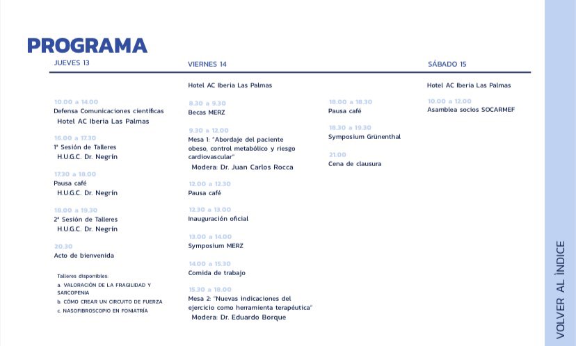 SOCARMEF1's tweet photo. Les presentamos el programa preliminar del próximo Congreso SOCARMEF que se celebrará del 13 al 15 de marzo de 2025 en Las Palmas de Gran Canaria. Esperamos que los talleres, mesas científicas y Simposios sean de su interes. Les esperamos!! @SERMEF_es https://t.co/7lLk46gYgf