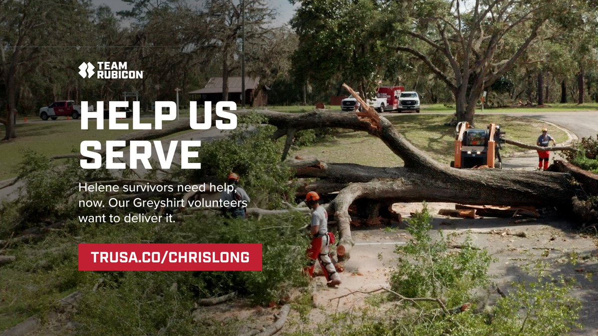 greenlight's tweet photo. Following the devastation caused by Hurricane Helene, we are providing support to those in affected areas and aiding the recovery process the best we can. 

Chris has pledged $25,000 to @TeamRubicon, which will fully equip a team of 30 volunteers for a weeklong response.

Donate below to help us tackle Helene and assist impacted communities, thank you.

Donate here: https://t.co/QO2ZOENwXp