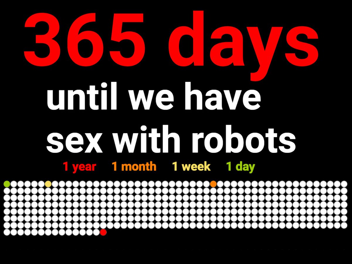 365 days until we have sex with robots

1 year left, the countdown will now be in red