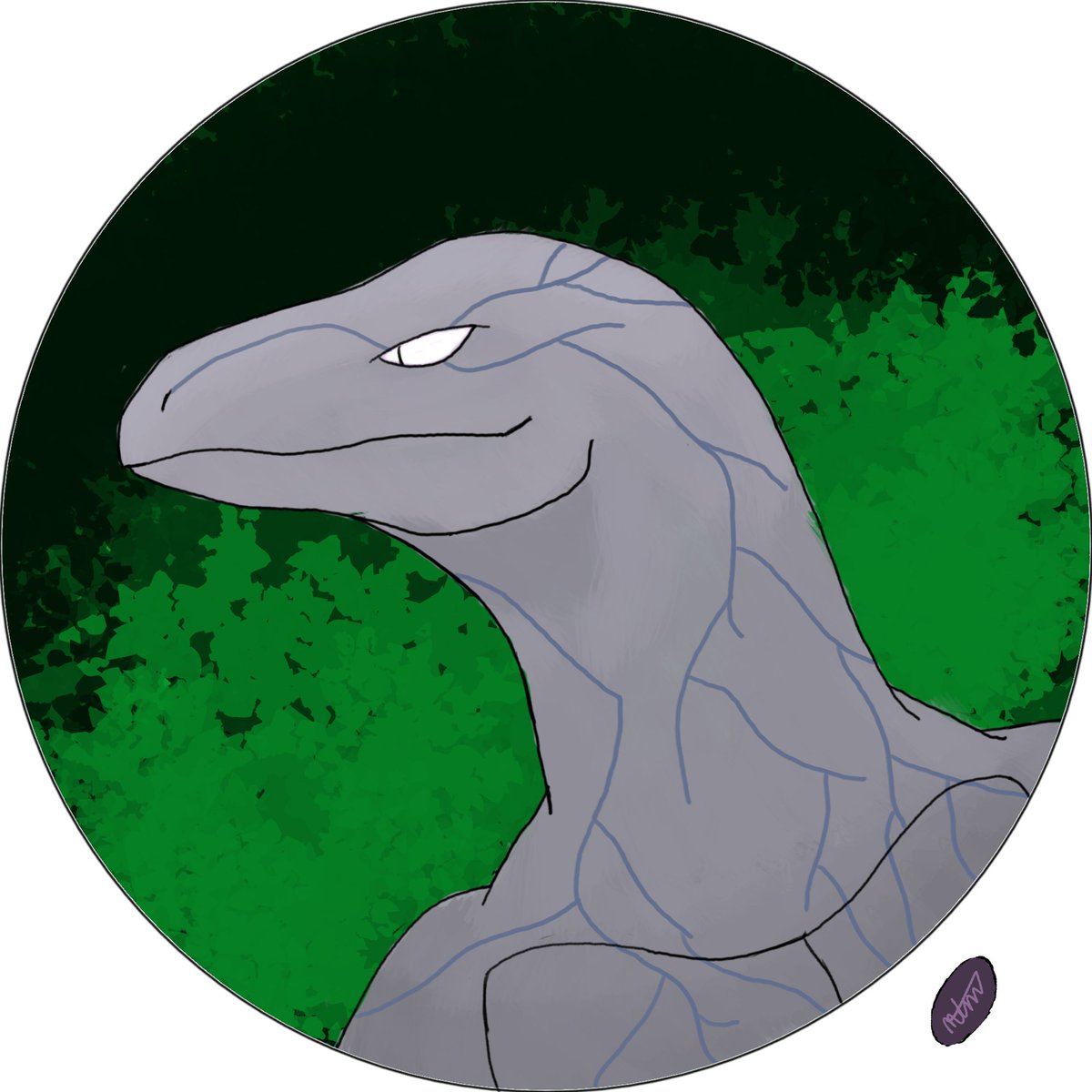 dubh_fiach's tweet photo. Did want to post something non-Drawlloween I've been working on!

His name is Silik, and he is a lizardfolk barbarian in a D&amp;D Campaign I play in. Right now I'm jut working on the token, but I soon hope to be confident enough to work on a full piece💜

#newartist #dnd #lizardfolk https://t.co/Bn9KmrPJff