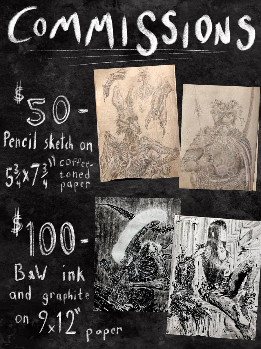 HR_Freud's tweet image. // COMMISSIONS // COMMISSIONS //
here's what's on the menu:: first come first served, paypal preferred, email hrfreud222@gmail.com or dm if interested. also open to hiring