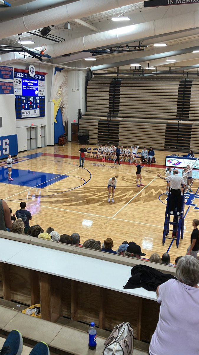 All tied 1 game each <a href="/LibertyBentonHS/">LibertyBentonHS</a> 
Van Buren VB won the 1st game 25-19. LB VBall won the 2nd 25-21 <a href="/JoshuaMorgret/">Joshua Morgret</a> <a href="/TonyTQuach/">Tony Quach</a> <a href="/MichaelHirnPBP/">Michael Hirn</a> <a href="/Courier_Sports/">Courier Sports</a> <a href="/Zachthewriter/">Zach Baker</a>