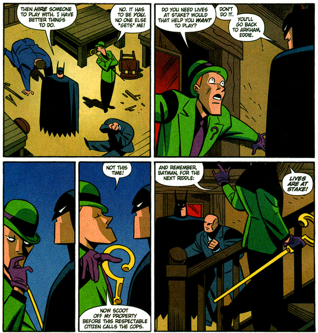 bigolmooj's tweet photo. Trying so hard to collect my thoughts on Batman #153. I want to be compelled by the premise but I just feel like I'm reading a less cool version of Batman Adventures (2003) #11 with less interesting stakes. And for some reason Captain Patriotism is trouncing about https://t.co/0CbqSVTdiJ