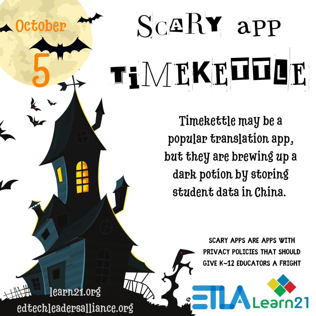 Learn21Team's tweet photo. Timekettle may be a popular translation app, but they are brewing up a dark potion by storing student data in China.

#scaryapps #edtech #k12 https://t.co/5HVMhA39sG