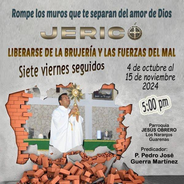 PPedroJose's tweet photo. TUMBEMOS LOS MUROS ESPIRITUALES

#4oct                                              5pm

MISA CON IMPOSICIÓN DE MANOS

PREDICADOR: P. Pedro José Guerra Martínez

Parroquia JESÚS OBRERO. Los Naranjos. GUARENAS. https://t.co/S8w767HeWM