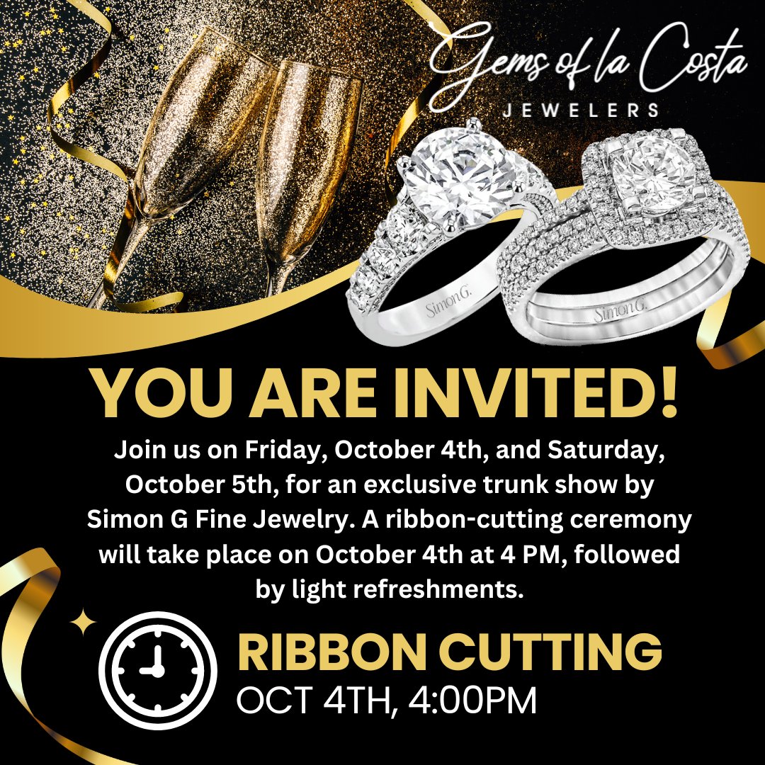 GemsofLaCosta's tweet photo. Don't forget to put our Ribbon Cutting on Friday the 4th at 4pm on your calendar!! https://t.co/jtMOkXxb6m