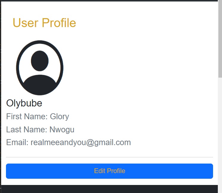 Nwogu_Glory1's tweet image. End time; 12:43am
Tonight was pretty good. Still on user profile but on Edit profile feature, users automatically have a profile once signed up & get a default profile pics. I'll keep working on uploading profile pix feature.
As usual, I had #womenofalxse in #nightcoding.
