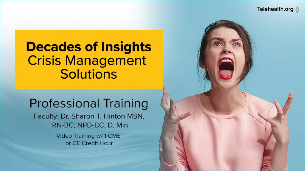 Boost your crisis communication skills! Learn how to effectively engage with distressed individuals in healthcare settings with our recorded session led by a crisis communication expert.

 See details: telehealth.org/crisis-managem…