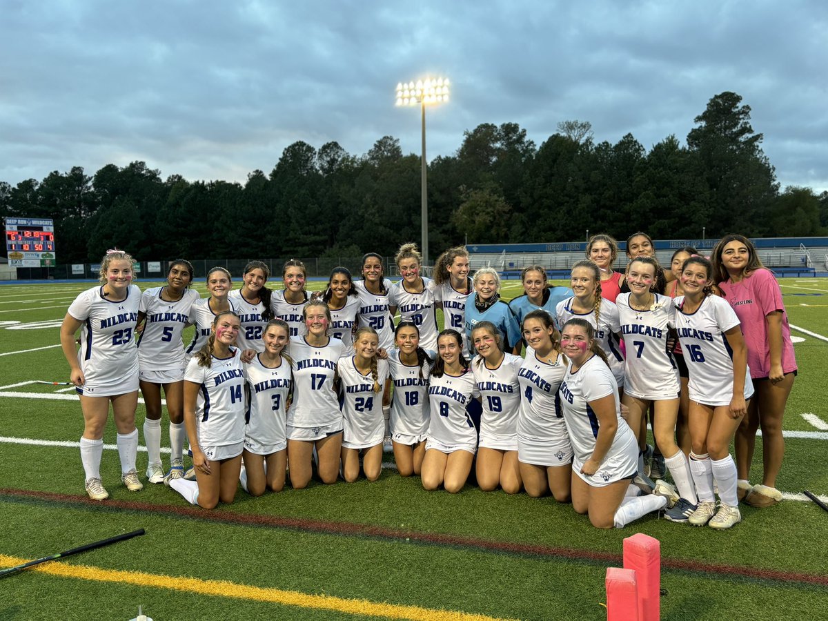 6-0 WIN vs Hermitage. Goals by Georgia x3, Blakely, Lauren, and Emily. Go Wildcats! 💙🏑🖤