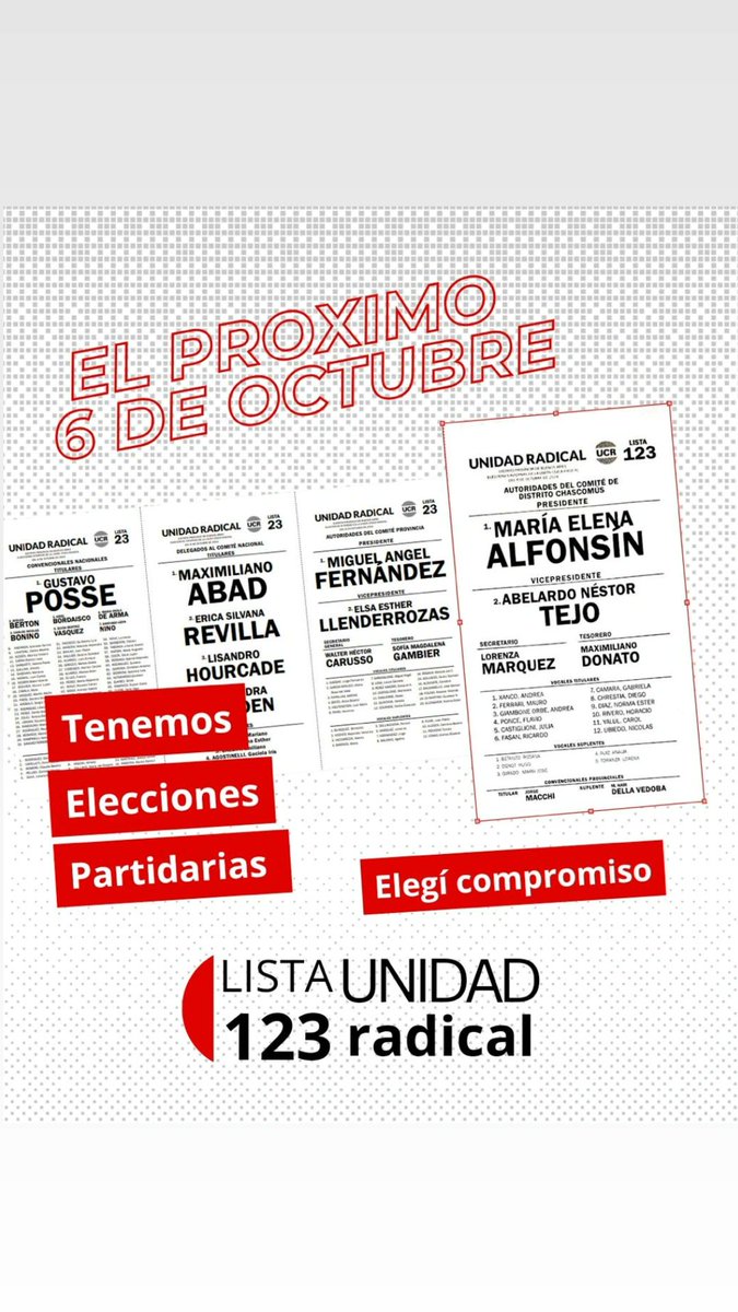 🇵🇱 El 6 de octubre los radicales de la provincia de Buenos Aires tenemos el desafío de promover una alternativa de poder con los valores y con la identidad de nuestro partido. 

¡Acompáñanos con tu voto! 🗳️ 

#Lista23
#Lista123
#UnidadRadical
#LaFuerzaDelRadicalismo