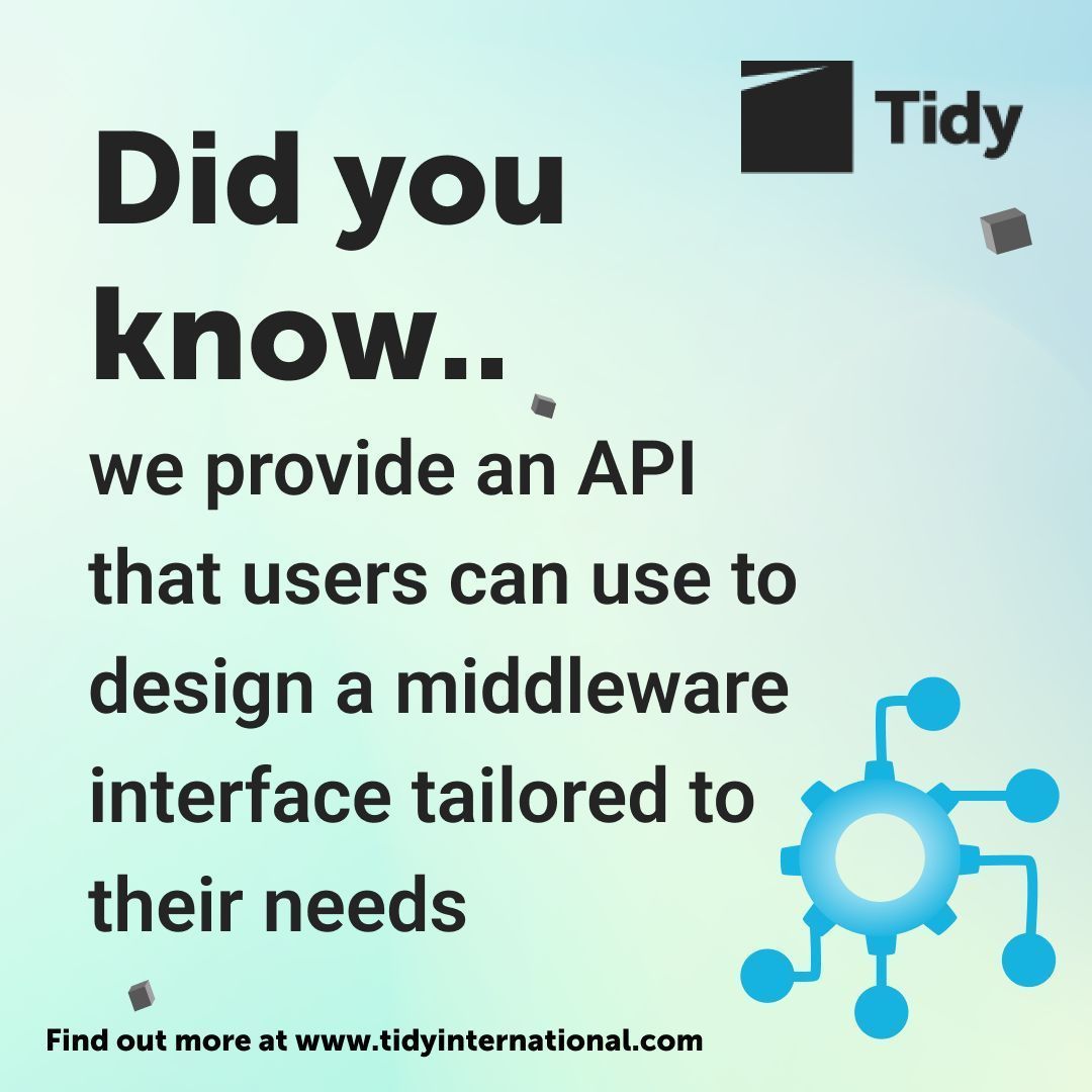 We want Tidy to be built for your needs, that's why we have API 🖇️ The API may be used by 3rd party developers to design a connector for your requirements, to optimise your Tidy workflow

#API #tidyinternational #inventorymanagement #tidystock