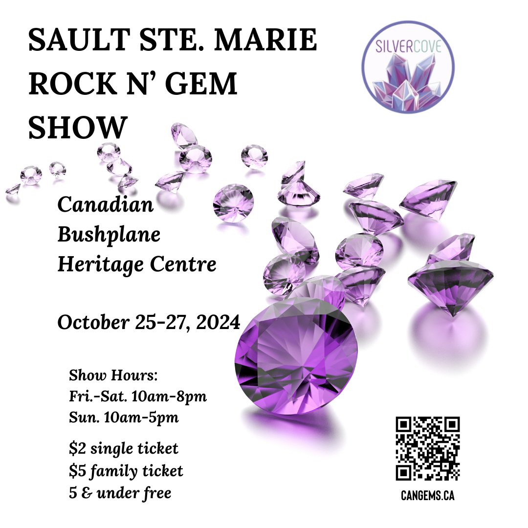 We are over the moon about hosting our show in Sault Ste. Marie

#saultstemarie #saultstmarieevents #silvercove #Cangems #rockngemshow #crystals #rockngem #gemshows #artisans #canadianbushplaneheritagecenter #specimens #saultstemarieevents #saultstemarielife #saultstemarietodo
