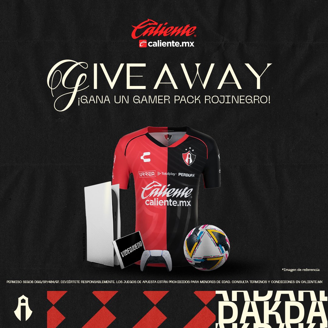 AtlasFC's tweet photo. ¡Rojinegros, es semana de #ClásicoTapatío y pueden GANAR un GAMER PACK junto a @calientesports! 🦊👕🎮⚽️
 
1️⃣ Dale  ❤️

2️⃣Sigue a @caliente_sports aquí en IG 📲

3️⃣Etiqueta a un amigo, comenta TU JUGADOR FAVORITO DE LA ACADEMIA y agrega el HT #MásAcciónMásDiversión🔥 https://t.co/OL7eqIwC5x