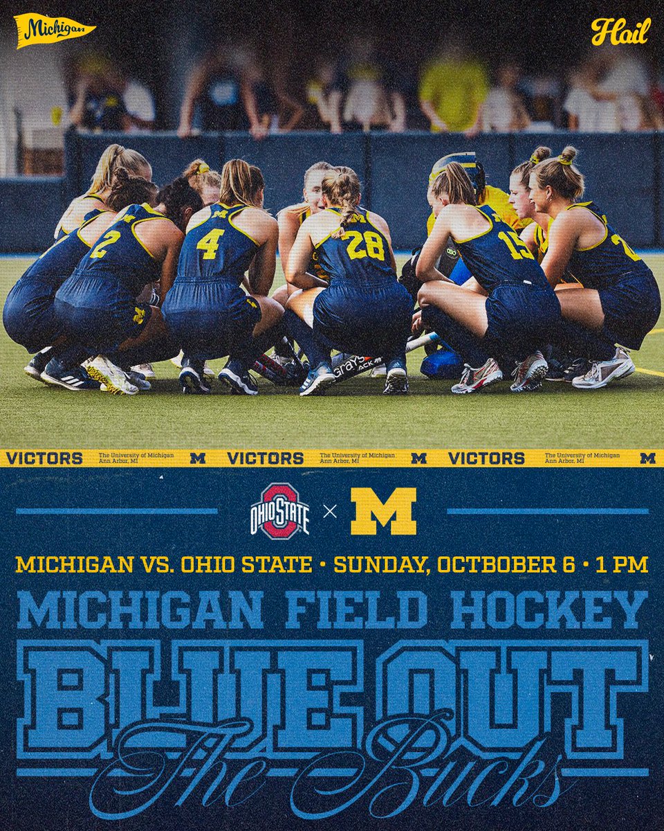 umichfldhockey's tweet photo. Help us BLUE OUT the Buckeyes at 1pm this Sunday @ Ocker Field! Admission is FREE, and our Wolverines NEED you there! 

#GoBlue https://t.co/DiB5wycJPZ