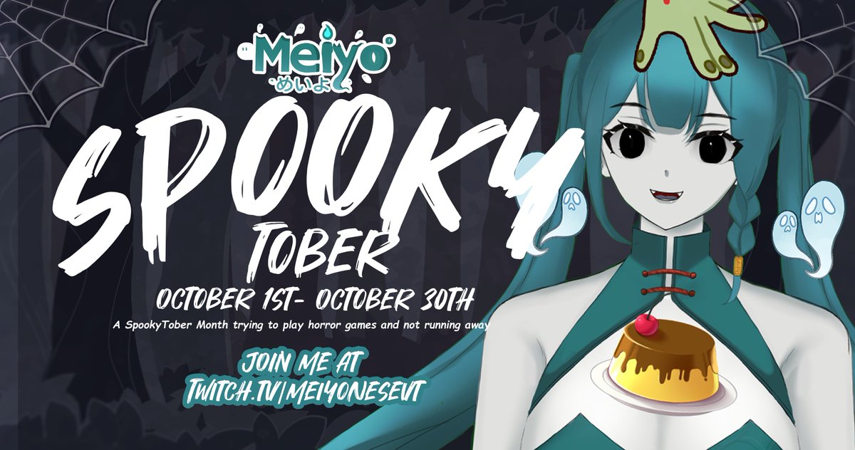 Meiyo_VT's tweet photo. i kind of forgot to post it but it spookytober! 
Building immunity to horror games for the whole month https://t.co/hOslmj5aml
