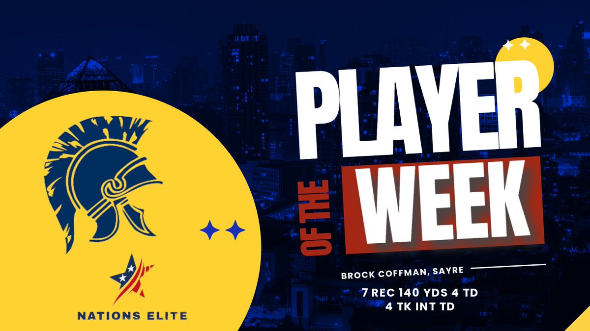 Class A Week 6 Player of the Week: 
<a href="/CoffmanBrock/">Brock Coffman 3 ☆</a>, <a href="/lexsayrefb/">Sayre Football</a> 

7 REC 140 YDS 4 TD
4 TK INT TD 

Others considered: 
Jamarion Gardner, Russellville
Kace Eastridge, Campbellsville
Vincent Smith, <a href="/MboroFootball/">Middlesboro HS Yellow Jacket Football</a>
<a href="/CrossWatson2/">Cross Watson 2026</a>, Campbellsville