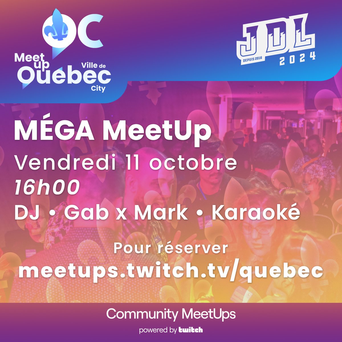 Le #MeetUp arrive dans 9 jours #POG 😋
pour réserver ça place: 
meetups.twitch.tv/events/details…

#TwitchQuebec #TwitchQc #MegaMeetup 
<a href="/LanJDL/">Lan JDL</a>