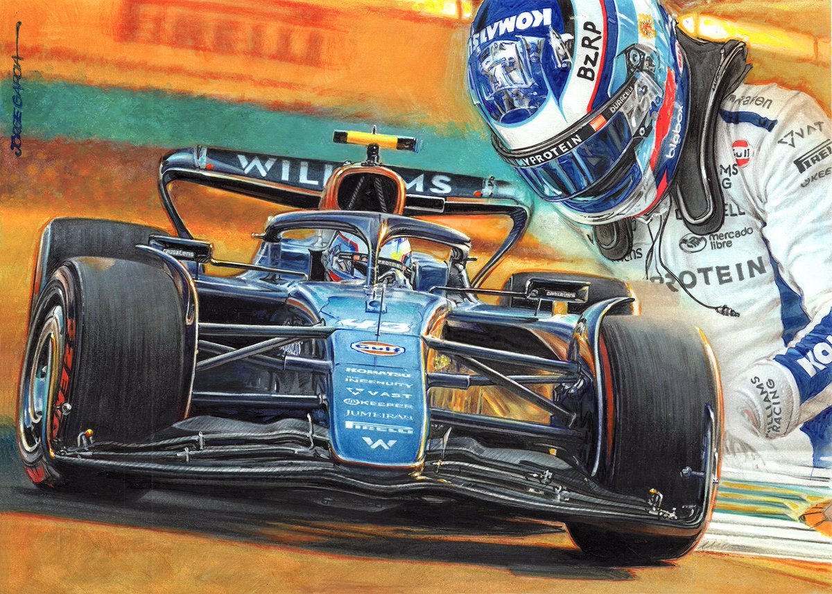#F1 Siempre les cuento que Jorge Garcia es un artista genial. Esta obra sobre <a href="/FranColapinto/">Franco Colapinto</a> la acaba de terminar y estará en Autoclásica 2024, la semana próxima en el Hipódromo de San Isidro. Allí podrán comprar reproducciones. No dejen de darle el crédito a <a href="/JorgeGarciaArt3/">Jorge Garcia Artist</a> 👇
