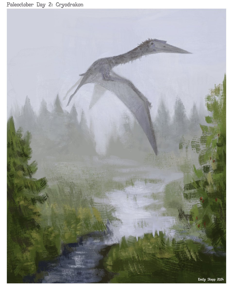 Emily_Art's tweet photo. Paleoctober 2024 Day 2: Cryodrakon https://t.co/ny60HOx9YF