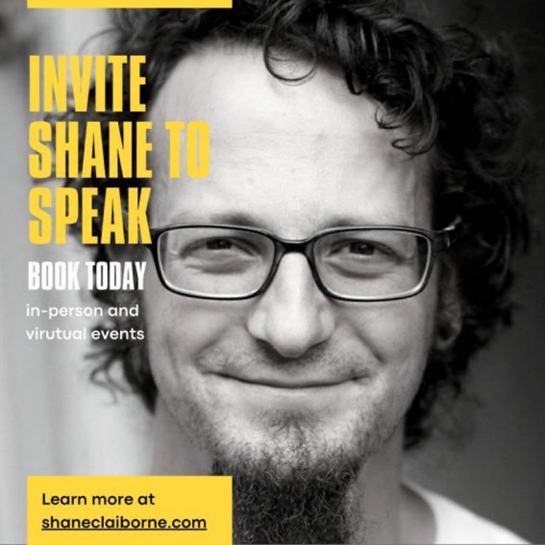 ShaneClaiborne's tweet image. I’m planning my speaking events for 2025, so if you’re interested in having me speak — this is the time!
I’ve been speaking and preaching and teaching for about 30 years. I get to give 100 or more talks a year, and every time I do it I am humbled by the opportunity.
I really…