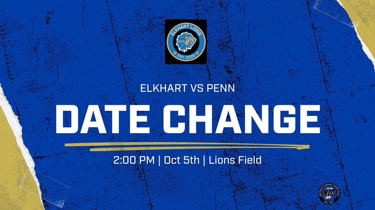 ElkBSoc's tweet photo. The game between Penn and Elkhart has been postponed until Saturday due to the power outage. Lions will now play back to back on Friday night vs St Joe and then Saturday vs Penn.  Come out and support your Lions. @Elkhartlions @ElkhartHSSports https://t.co/OuJWnQAS33