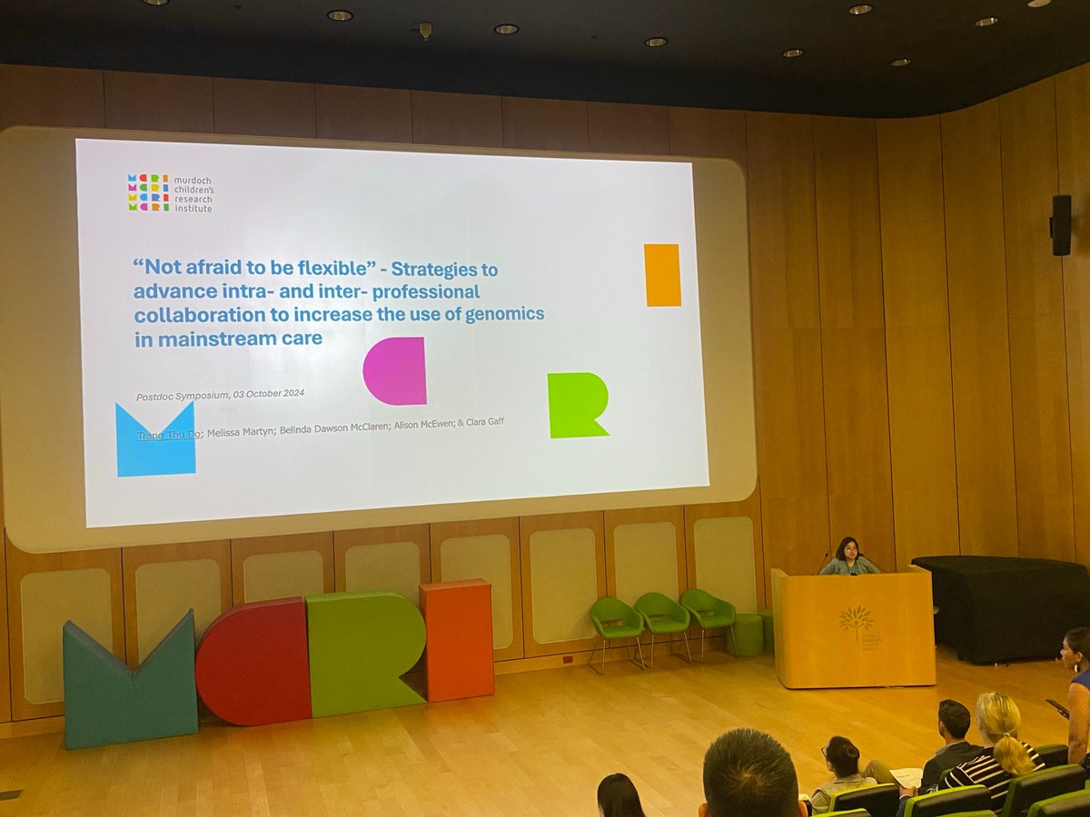 Trang Do, PhD (@trangdo88) on Twitter photo Thrilled to present the latest findings from our <a href="/MelbGenomics/">Melbourne Genomics Health Alliance</a> study about collaboration in mainstreaming genomics at <a href="/MCRI_for_kids/">Murdoch Children's Research Institute (MCRI)</a> #Postdoc #symposium this year Thrilled to present the latest findings from our <a href="/MelbGenomics/">Melbourne Genomics Health Alliance</a> study about collaboration in mainstreaming genomics at <a href="/MCRI_for_kids/">Murdoch Children's Research Institute (MCRI)</a> #Postdoc #symposium this year