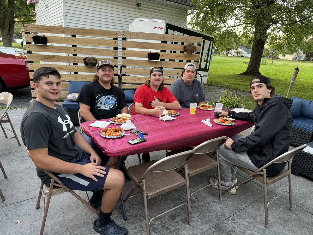 NWFootball3's tweet photo. Thank you to our Booster’s for the Pasta team dinner this week! The dinner was awesome! Family, food &amp; laughs! Special thanks to the Meissner family for hosting the team. @NWCSDathletics #NWPRIDE https://t.co/lkPTXL3i2m